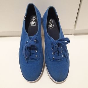 Keds Blue Triple Dot Platform Sneakers